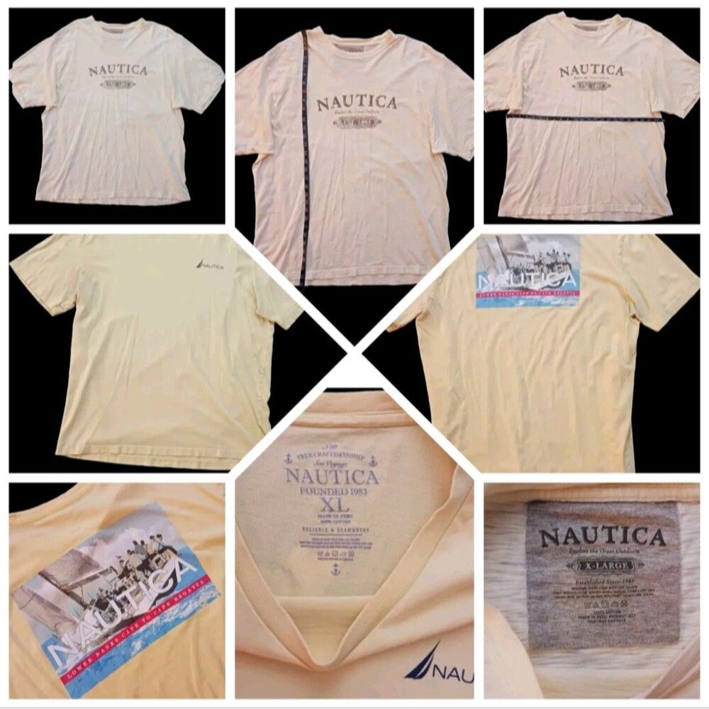 Lot Of Two Men's XL NAUTICA Est 1983 Cotton Sailing T-shirt